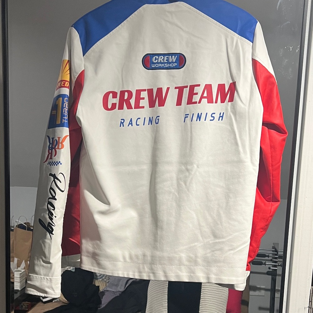 Crew Team Racing Colorblock Bomber Jacket - Blue/Red/White - Picture 4 of 15